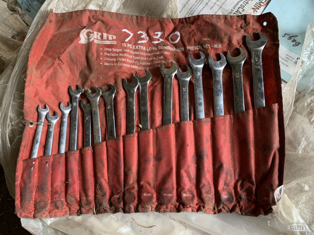 grip 15 peice extra long wrench set metric 10mm to 24mm